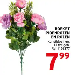 Trafic Boeket Pioenrozen En Rozen Kunstbloemen. aanbieding