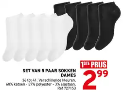 Trafic Set van 5 Paar Sokken Dames aanbieding