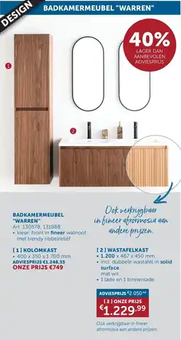 Zelfbouwmarkt Badkamermeubel Warren aanbieding