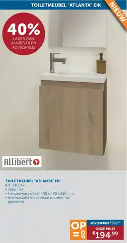 Zelfbouwmarkt Allibert Toiletmeubel Atlanta Eik aanbieding