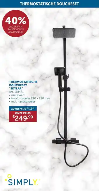 Zelfbouwmarkt Thermostatische Doucheset Skylar aanbieding