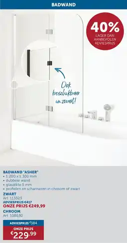 Zelfbouwmarkt Badwand Asher aanbieding