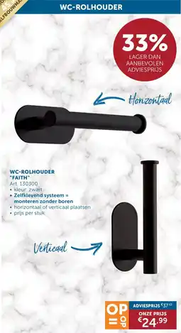 Zelfbouwmarkt WC Rolhouder Faith aanbieding