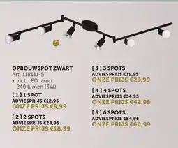 Zelfbouwmarkt Opbouwspot Zwart aanbieding