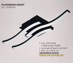 Zelfbouwmarkt Plafonnier Zwart aanbieding