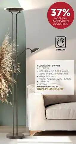 Zelfbouwmarkt Vloerlamp Zwart aanbieding