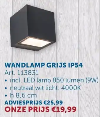 Zelfbouwmarkt Tuinverlichting Wandlamp grijs IP54 aanbieding
