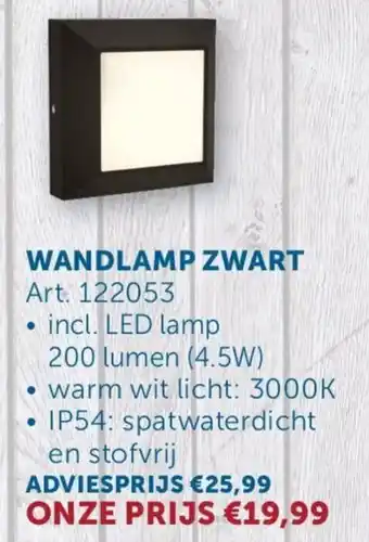 Zelfbouwmarkt Tuinverlichting Wandlamp Zwart aanbieding
