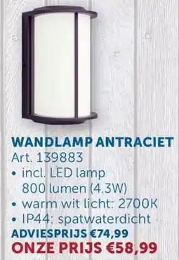 Zelfbouwmarkt Tuinverlichting Wandlamp Antraciet aanbieding