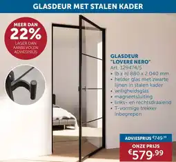 Zelfbouwmarkt Glasdeur Lovere Nero aanbieding