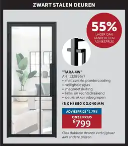 Zelfbouwmarkt Zwart Stalen Deuren Tara 4W aanbieding