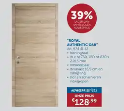 Zelfbouwmarkt Complete Deuren Royal Authentic Oak aanbieding