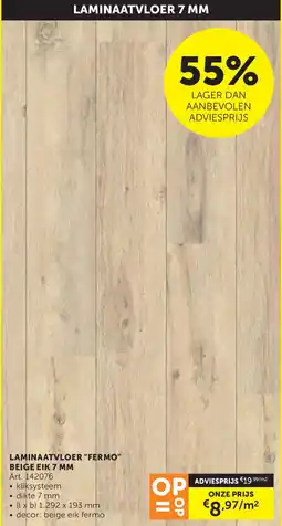 Zelfbouwmarkt Laminaatvloer Fermo Beige Eik 7 mm aanbieding