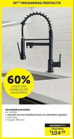 Zelfbouwmarkt Keukenkraan Simba aanbieding