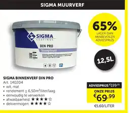 Zelfbouwmarkt Sigma Binnenverf Din Pro aanbieding