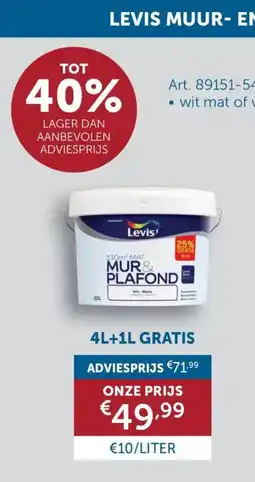 Zelfbouwmarkt Levis Muur en Plafondverf aanbieding