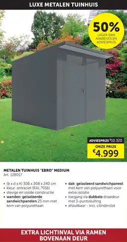 Zelfbouwmarkt Metalen Tuinhuis Ebro Medium aanbieding