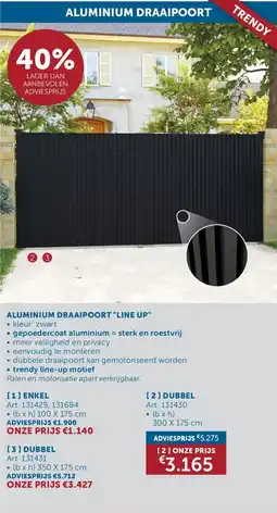 Zelfbouwmarkt Aluminium Draaipoort Line Up aanbieding