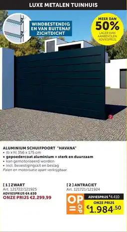 Zelfbouwmarkt Aluminium Schuifpoort Havana aanbieding