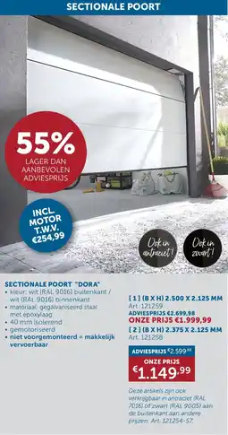 Zelfbouwmarkt Sectionale Poort Dora aanbieding