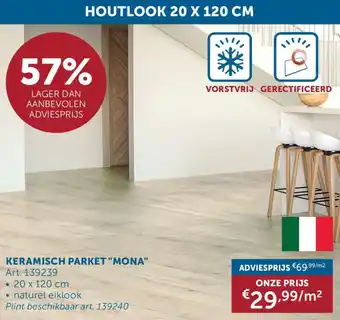 Zelfbouwmarkt Houtlook Keramisch Parket Mona aanbieding