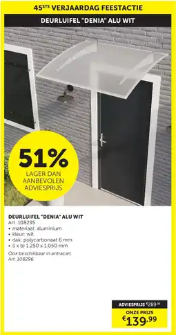Zelfbouwmarkt Deurluifel Denia Alu Wit aanbieding