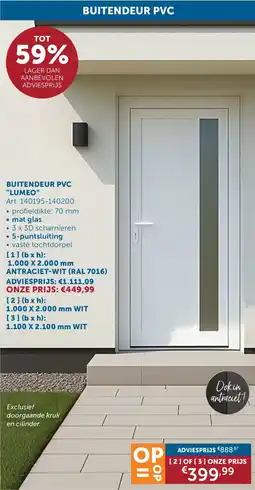Zelfbouwmarkt Buitendeur PVC Lumeo aanbieding