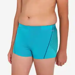 Decathlon Zwemboxer voor jongens 500 Fitib Anoi turquoise aanbieding
