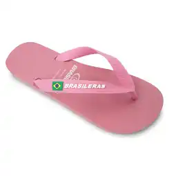 Decathlon Strandslippers unisex Brasileras roze teenslippers met antislip rubberen zool aanbieding