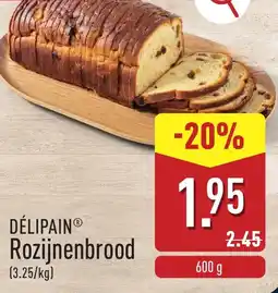 ALDI Délipain Rozijnenbrood aanbieding