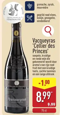 ALDI Vacqueyras 'Cellier des Princes' aanbieding
