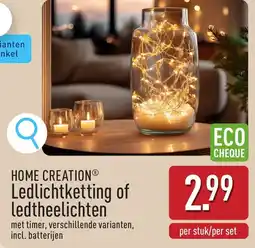 ALDI Home Creation Ledlichtketting of ledtheelichten aanbieding