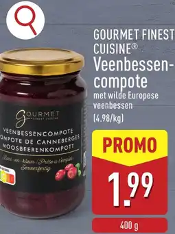 ALDI Gourmet Finest Cuisine Veenbessen- Compote aanbieding