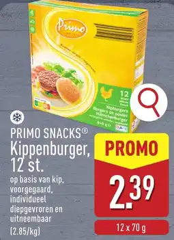 ALDI Primo Snacks Kippenburger aanbieding