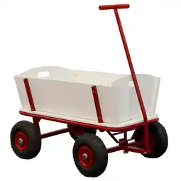 Decathlon Billy Beach Wagon Bolderwagen, Hout, Luchtbanden, Rood aanbieding