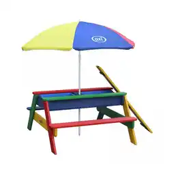 Decathlon Nick Zand & Water Picknicktafel, Parasol, Regenboog, 95x97x48 cm aanbieding