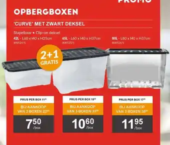 HandyHome Opbergboxen curve met zwart deksel aanbieding