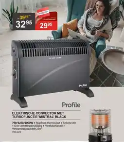 HandyHome Elektrische convector met turbofunctie mistral black aanbieding