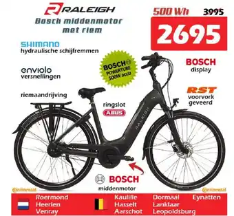 iTEK Raleigh bosch middenmotor met riem aanbieding