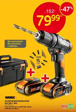 BricoPlanit Worx Schroefboormachine WX108.1 aanbieding