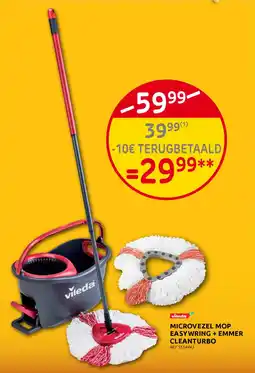 BricoPlanit Vileda Microvezel Mop Easywring + Emmer Cleanturbo aanbieding