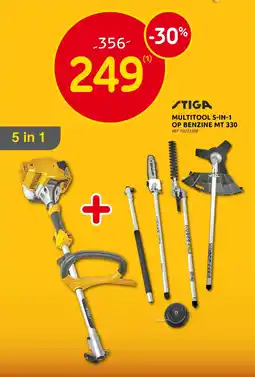 BricoPlanit Stiga Multitool 5-in-1 op Benzine MT 330 aanbieding