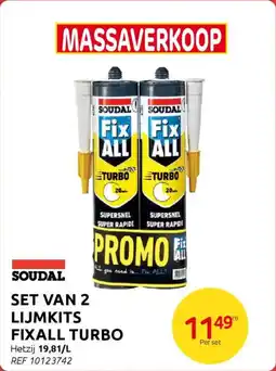 BricoPlanit Soudal Lijmkits Fixall Turbo aanbieding