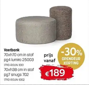 Gaverzicht Voetbank aanbieding