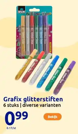 Action Grafix Grafix glitterstiften 6 stuks | diverse varianten aanbieding