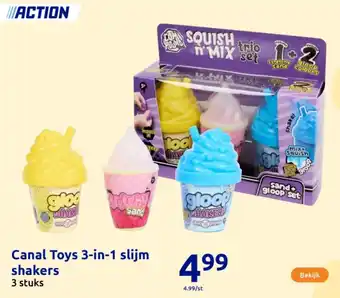 Action Canal Toys 3-in-1 slijm shakers aanbieding