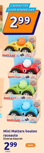 Action Mini Matters houten raceauto aanbieding