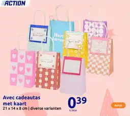 Action Avec cadeautas met kaart aanbieding