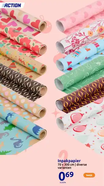 Action Inpakpapier aanbieding