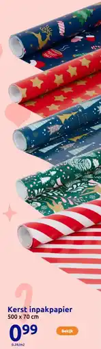 Action Kerst Inpakpapier aanbieding